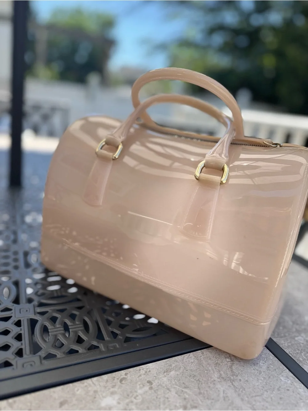 Furla glossy patent